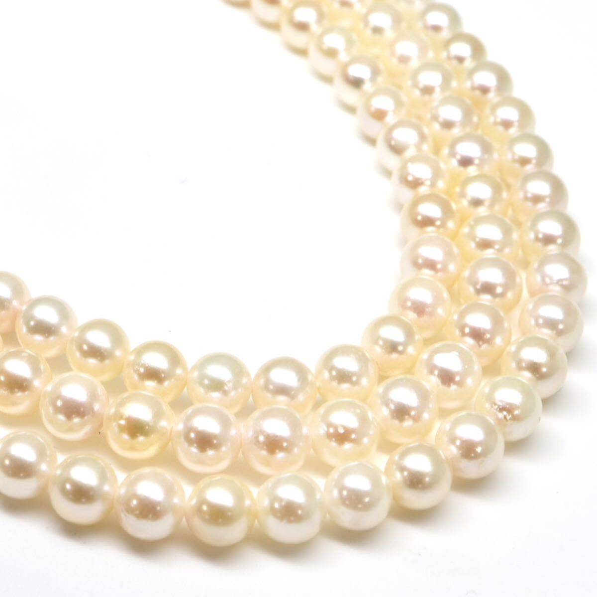 ◆アコヤ本真珠ロングネックレス/ 4 ◆As 約46.1g 約79.5cm 6.0-6.5mm珠 pearl パール jewelry necklace ジュエリー DH0/DH0の画像1