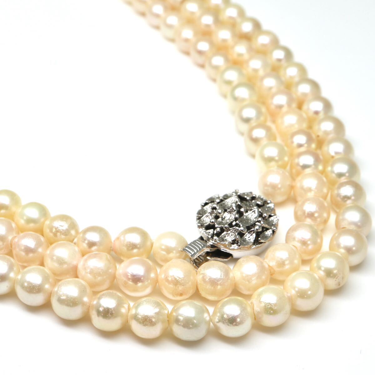 ◆アコヤ本真珠ロングネックレス/ 10 ◆A 約57.7g 約102.0cm 6.0mm珠 pearl パール jewelry necklace ジュエリー DB0/DH0の画像1