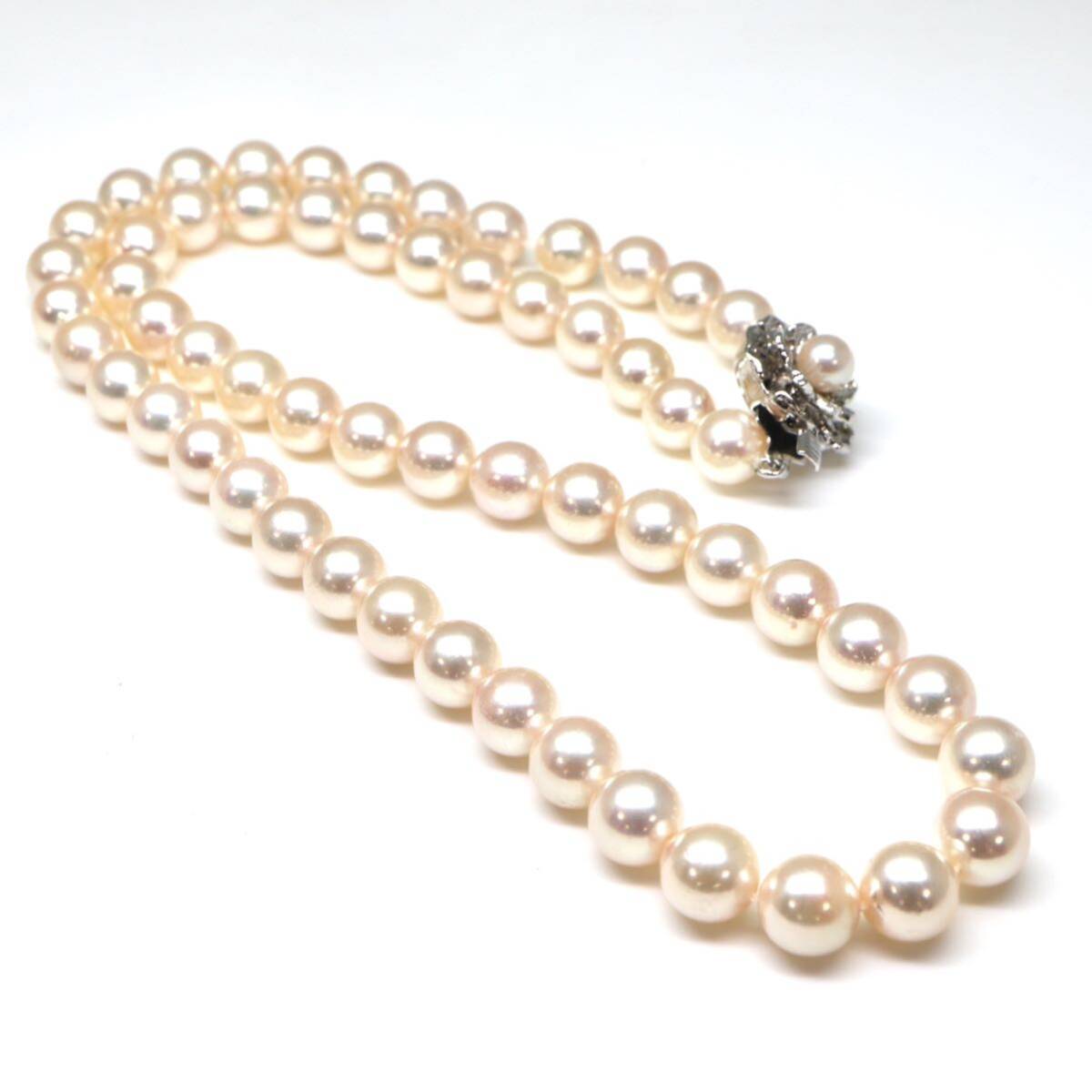 良質!!◆アコヤ本真珠ネックレス/ 13 ◆A 約33.0g 約44.5cm 7.0-7.5mm珠 pearl パール jewelry necklace ジュエリー EA5/EB0の画像8