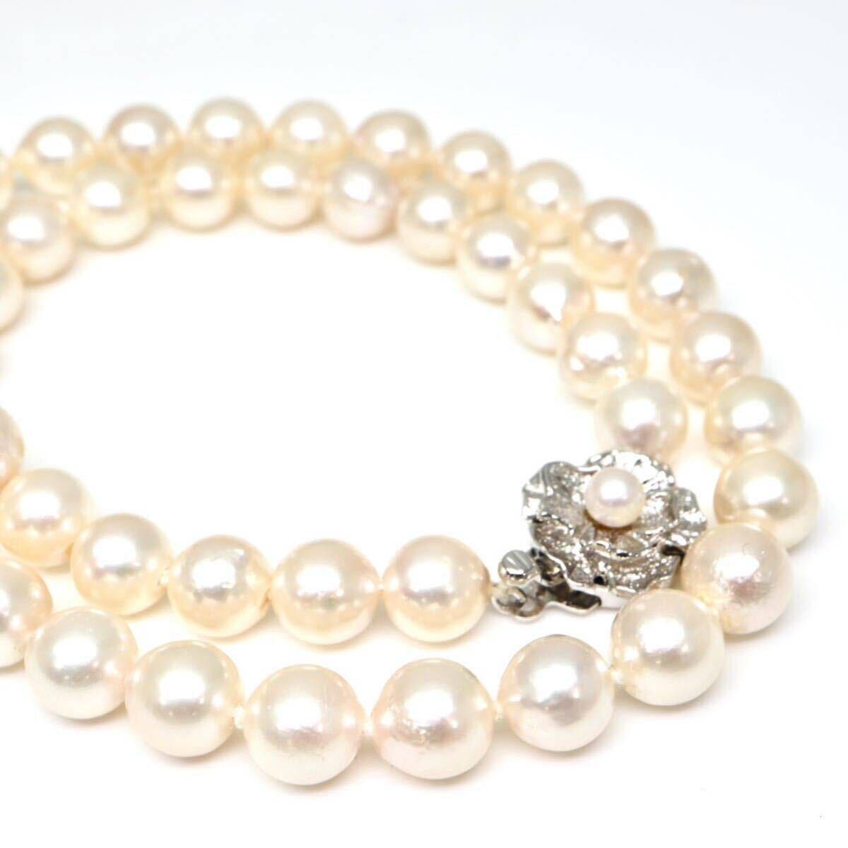 大珠!!◆アコヤ本真珠ネックレス/ 22 ◆A 約41.2g 約44.0cm 8.0-8.5mm珠 pearl パール jewelry necklace ジュエリー DD0/DE0_画像1