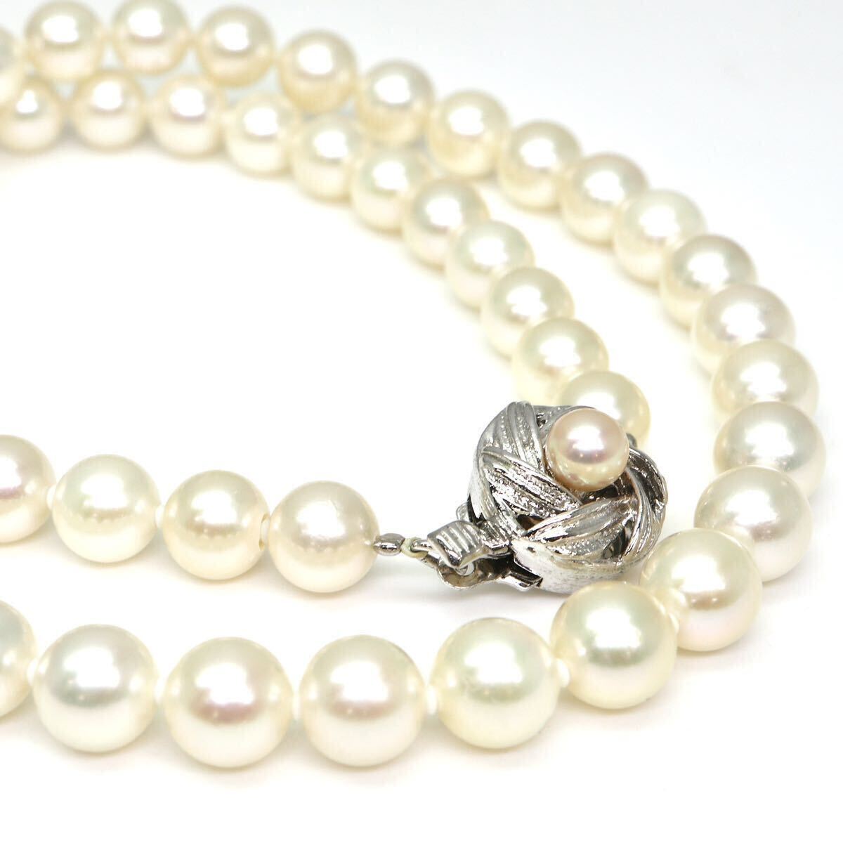 美品!!◆アコヤ本真珠ネックレス/ 28 ◆A◎ 約33.5g 約45.5cm 7.0-7.5mm珠 pearl パール jewelry necklace ジュエリー DI0/DI0の画像4