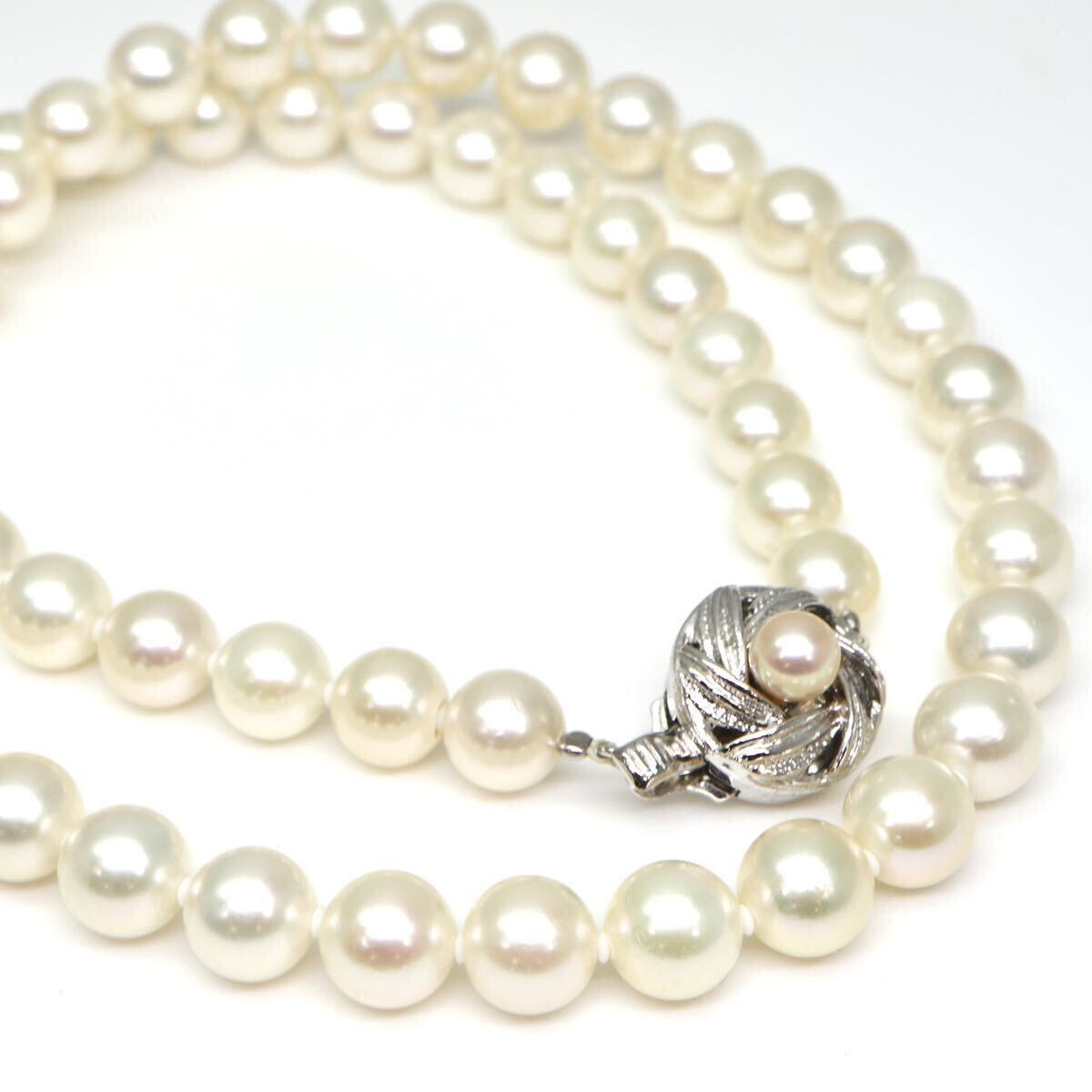 美品!!◆アコヤ本真珠ネックレス/ 28 ◆A◎ 約33.5g 約45.5cm 7.0-7.5mm珠 pearl パール jewelry necklace ジュエリー DI0/DI0の画像1