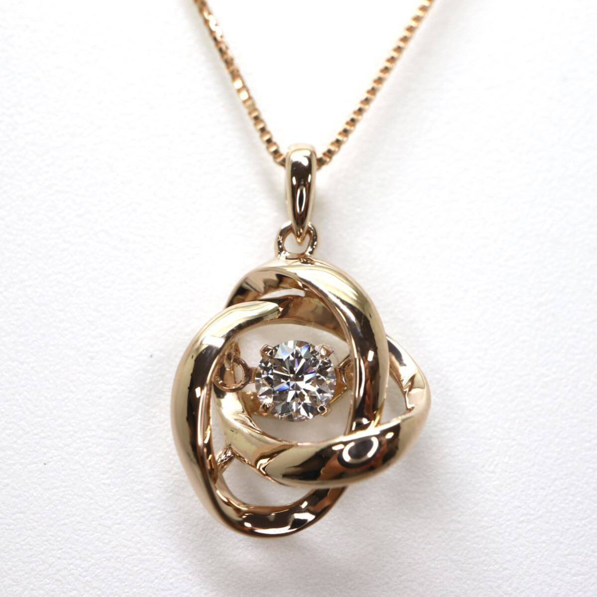 ダンシングストーン!!◆K18 天然ダイヤモンドネックレス◆A 約2.4g 約45.0cm diamond jewelry ジュエリー necklace EB4/EB6