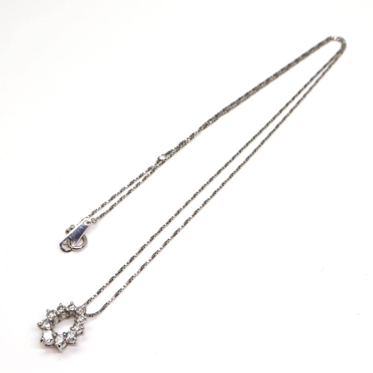 ◆Pt900/Pt850 天然ダイヤモンドネックレス◆A 約3.9g 約44.5cm diamond jewelry ジュエリー necklace EB5/EB5の画像9