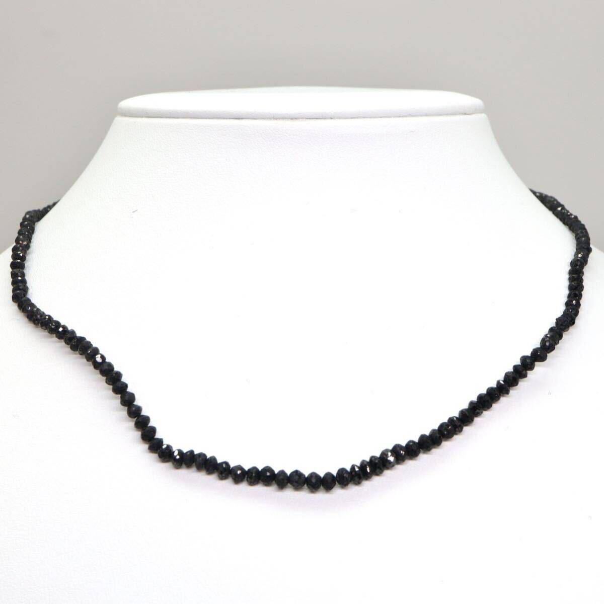 30.00ct!!◆Pt850 天然ブラックダイヤモンドネックレス◆A 約7.1g 約41.5cm black diamond jewelry necklace jewelry ジュエリー DH0/DH0の画像2