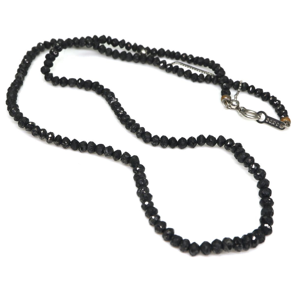 30.00ct!!◆Pt850 天然ブラックダイヤモンドネックレス◆A 約7.1g 約41.5cm black diamond jewelry necklace jewelry ジュエリー DH0/DH0の画像7