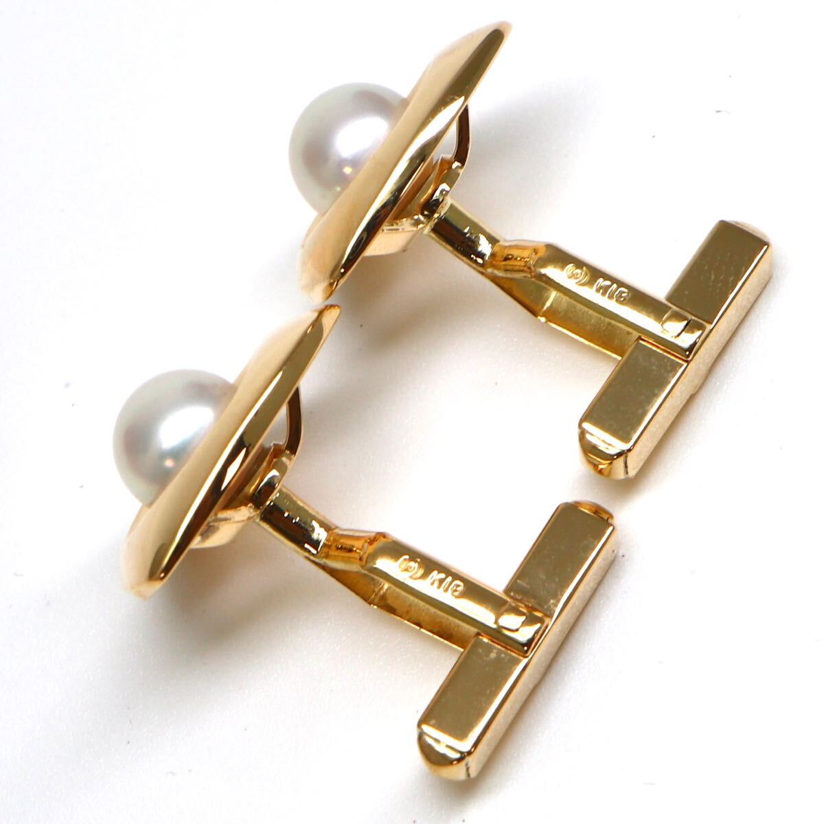 TASAKI(田崎真珠)高品質!◆K18 アコヤ本真珠カフス◆A約14.5g パール pearl ジュエリー jewelry earring FA1/FA3