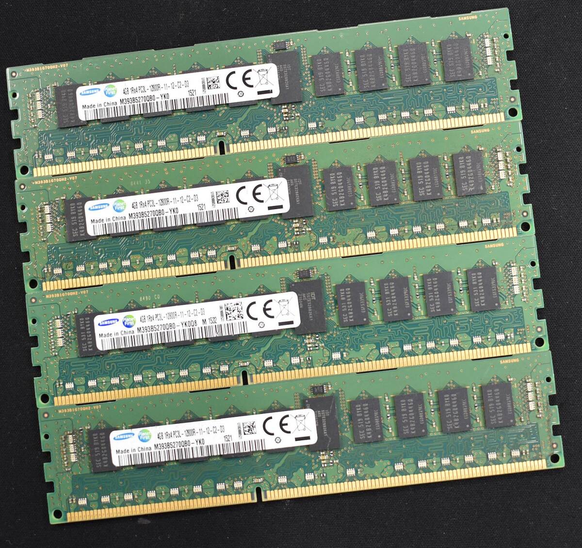 16GB (4GB 4枚組) DDR3L PC3L-12800R DDR3L-1600 REG 1Rx4 240pin ECC Registered Samsung サーバー MacPro向け (管:SA5745 x3sの画像1