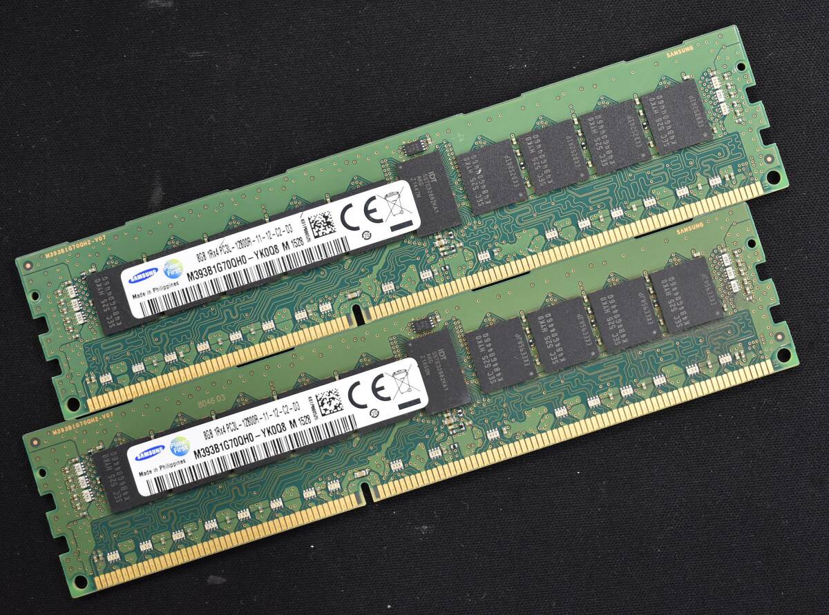 16GB (8GB 2枚組) DDR3L PC3L-12800R DDR3L-1600 REG 1Rx4 240pin ECC Registered Samsung サーバー MacPro向け (管:SA5746 x2sの画像1