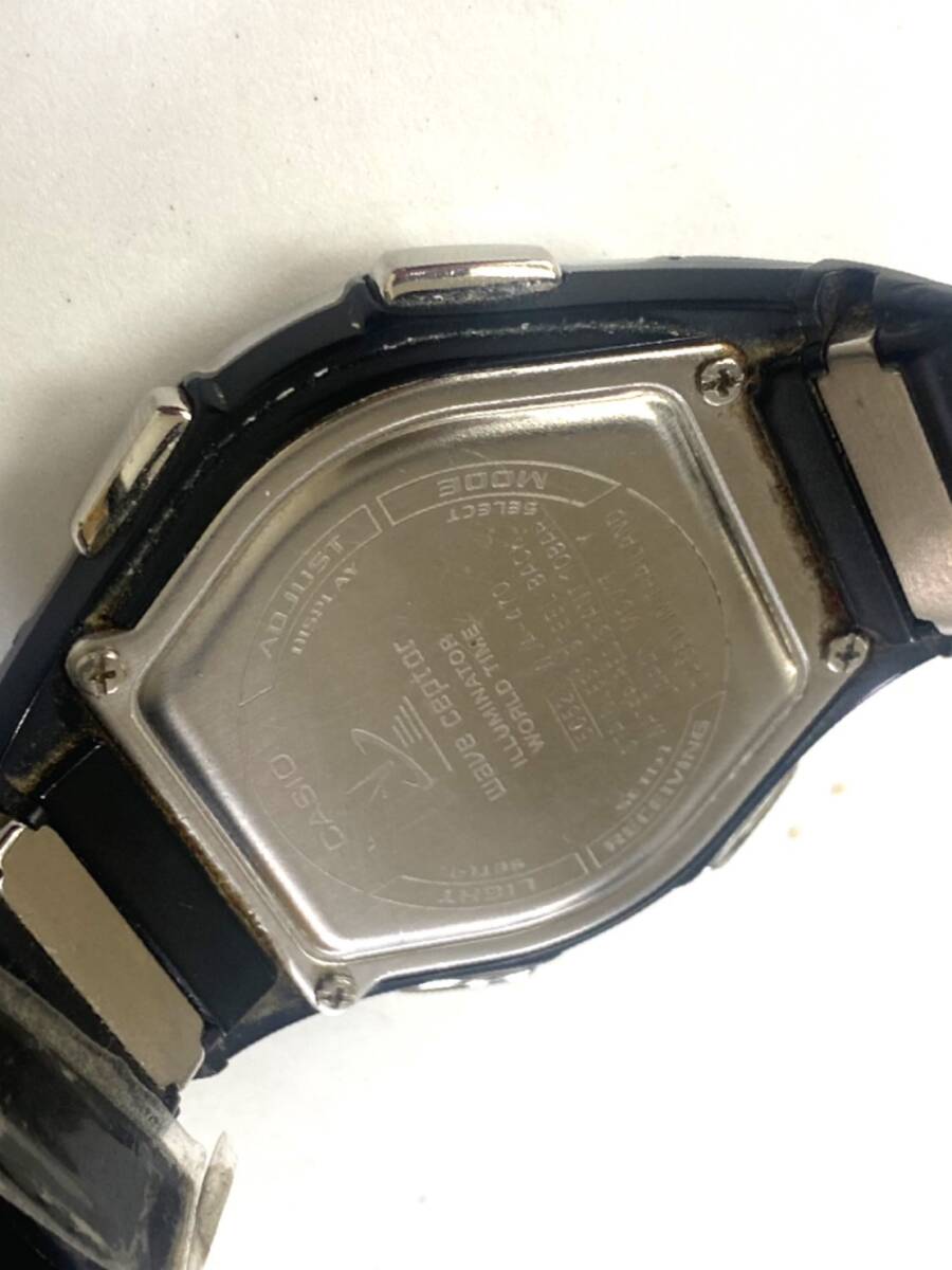 CASIO カシオ WAVE CEPTOR ウェーブセプター 腕時計 タフソーラー メンズ 未稼働 青文字盤 ラウンドフェイス mt040102_画像2