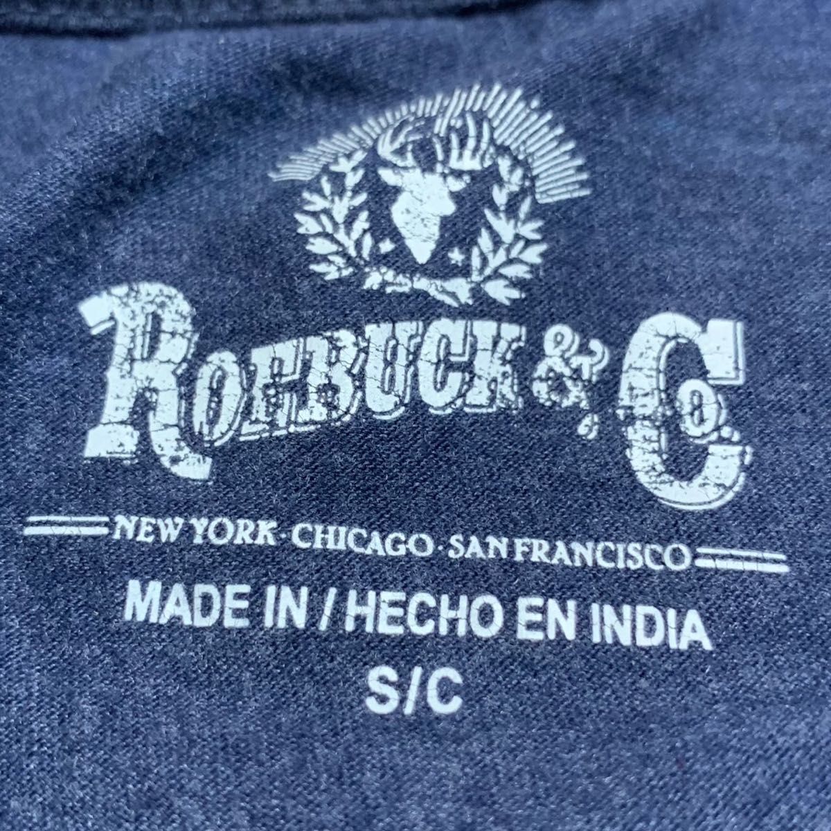 【US古着】ROEBUCK＆CO ネイティブ柄 半袖 プリント Tシャツ ネイビー Sサイズ
