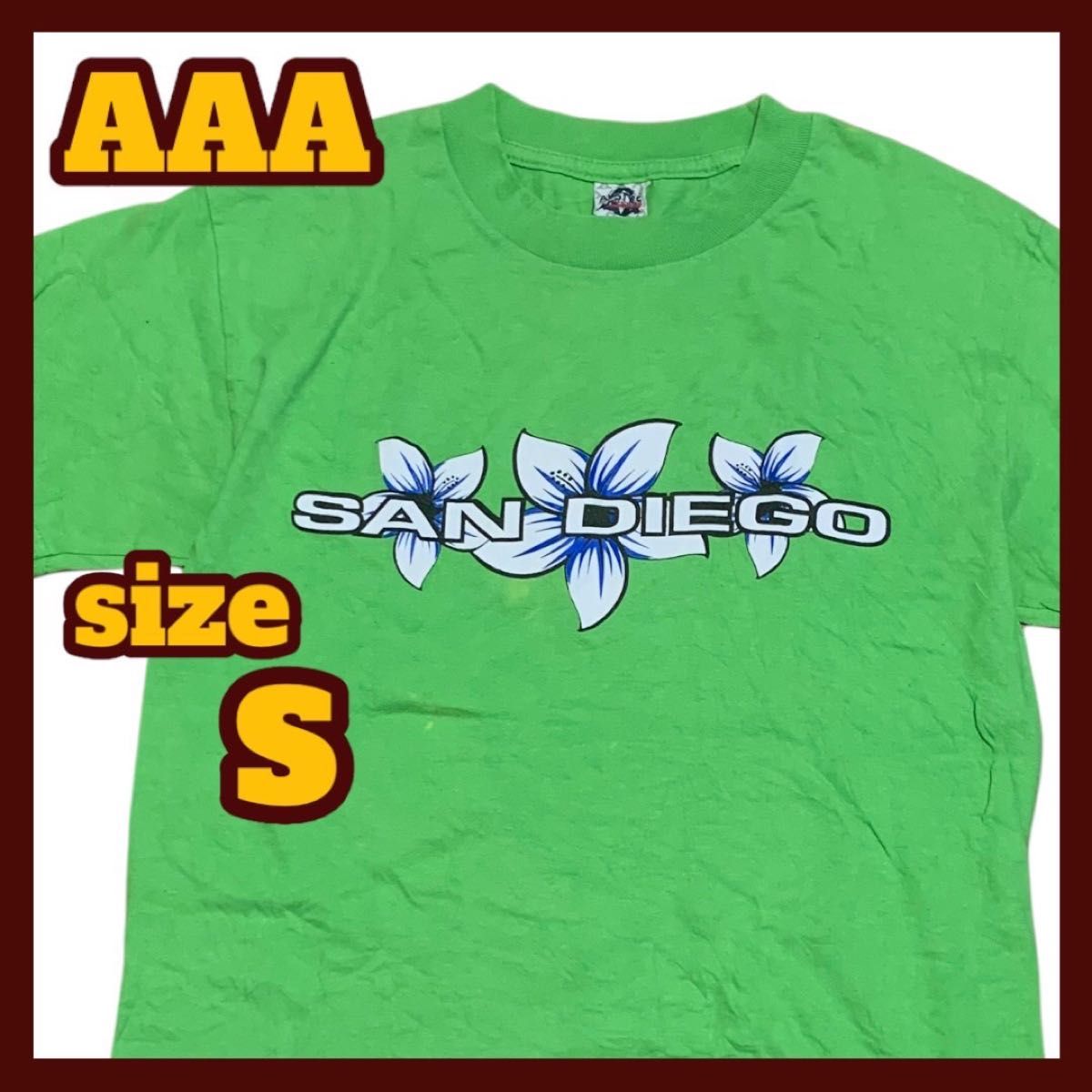 【US古着】AAA ALSTYLE APPAREL&ACTIVEWEAR 半袖 プリント Tシャツ グリーン Sサイズ