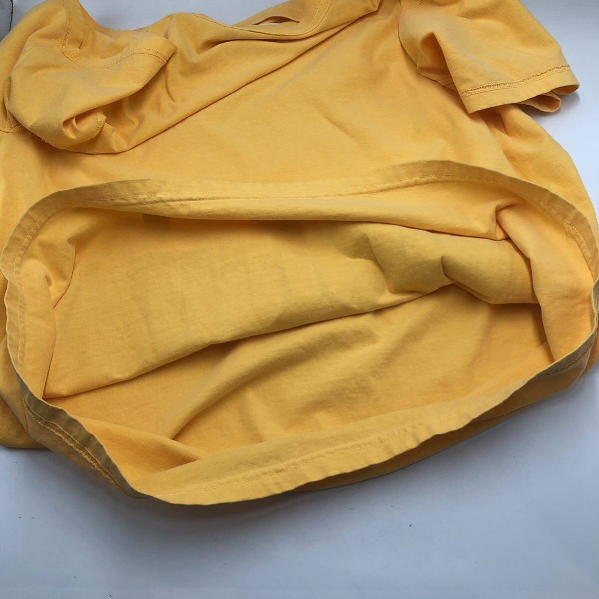 【M】Mint Crew Back Logo Print Tee Shirt Yellowミントクルー バック ロゴ プリント Tシャツ イエロー 黄色 半袖 T200_画像7