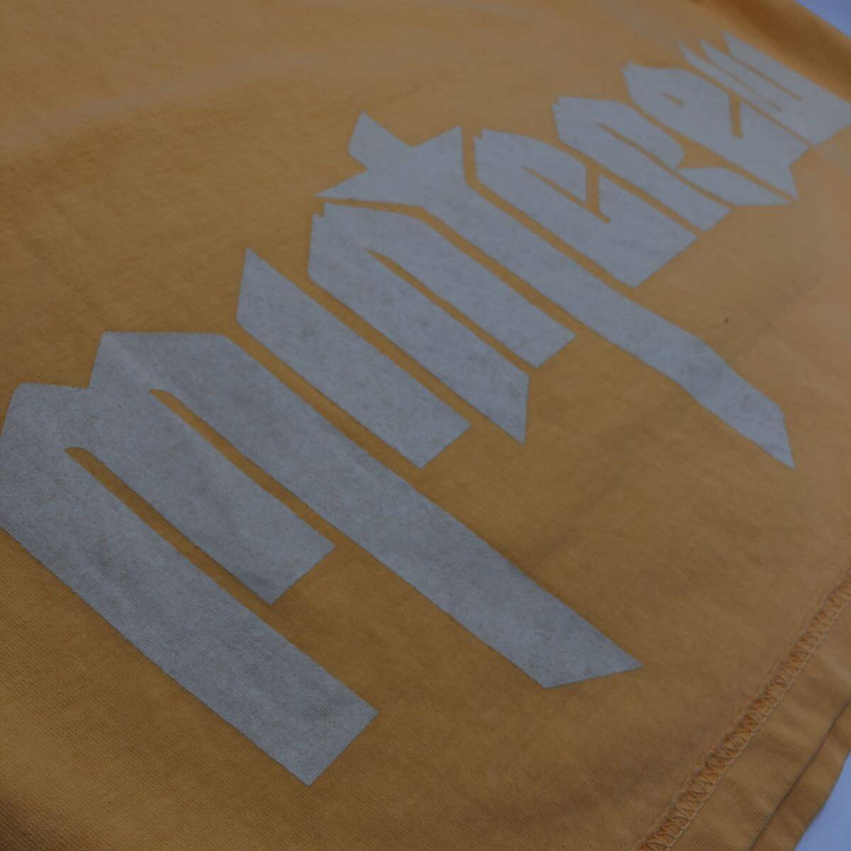 【M】Mint Crew Back Logo Print Tee Shirt Yellowミントクルー バック ロゴ プリント Tシャツ イエロー 黄色 半袖 T200_画像8
