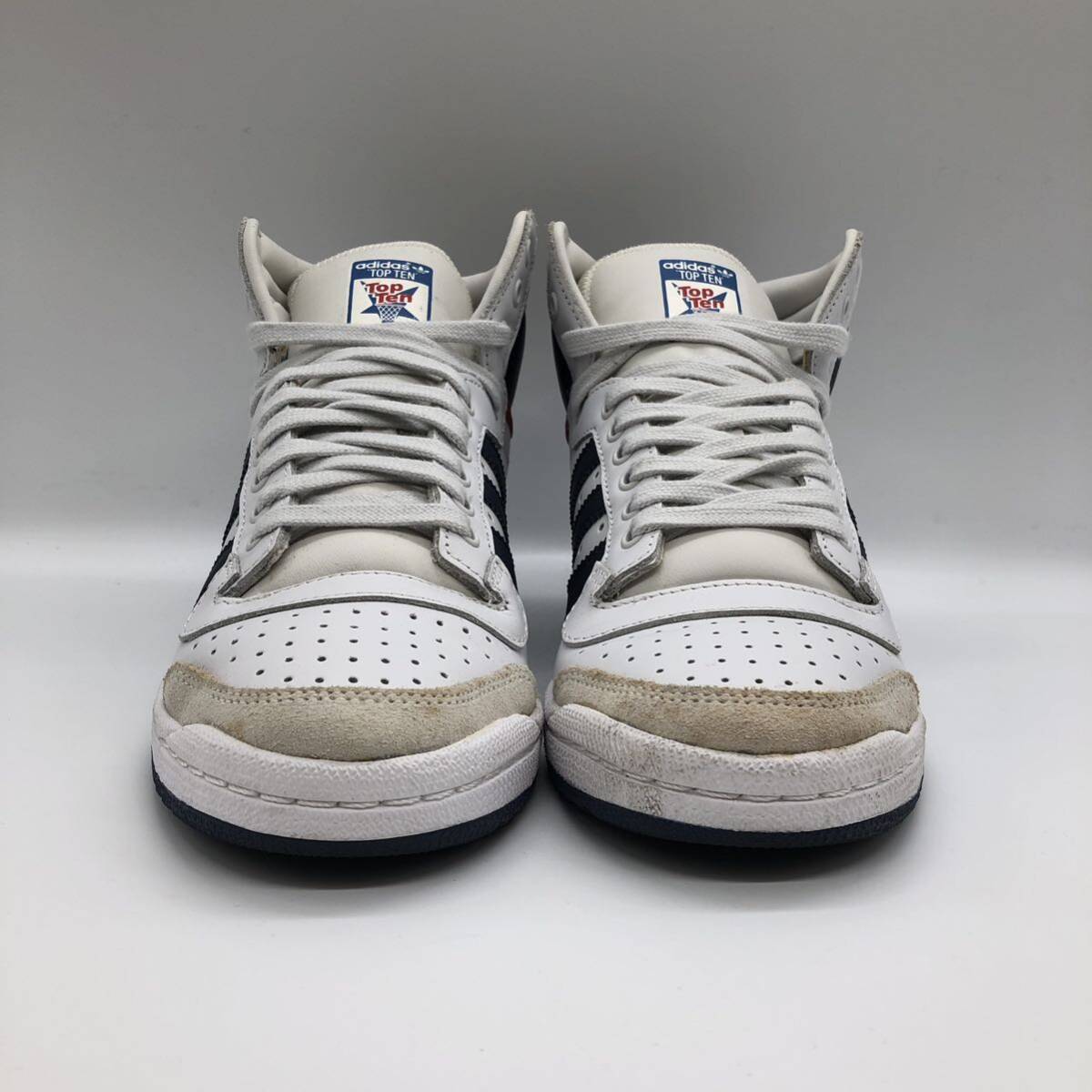 【24.5cm】Adidas Top Ten Hi 40Th Anniversary White Navy アディダス トップ テン ハイ 40周年記念 ホワイト ネイビー (D65161) 0065_画像2