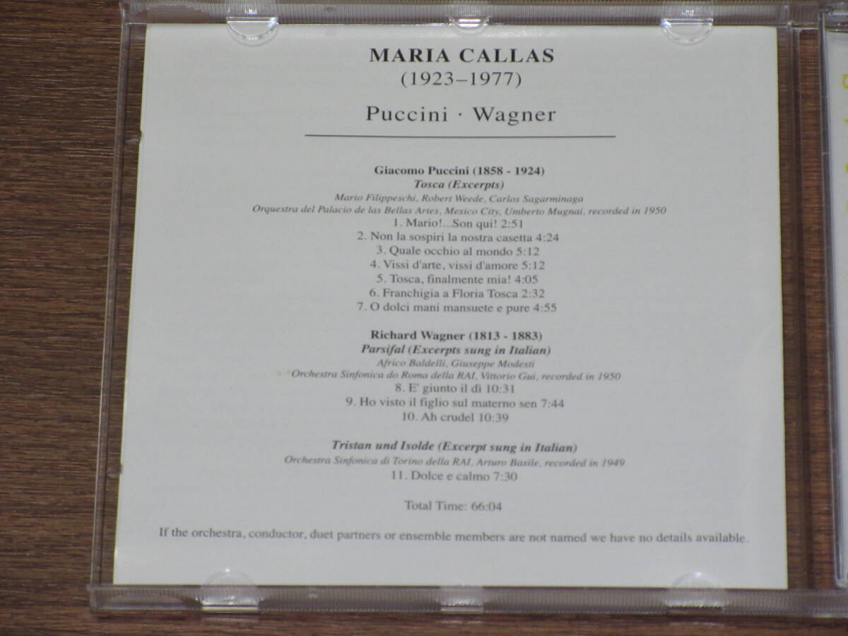 ◆外盤 マリア・カラス（ソプラノ）プッチーニ＆ワーグナー トリスタンとイゾルデ VIVA DIVAの画像3