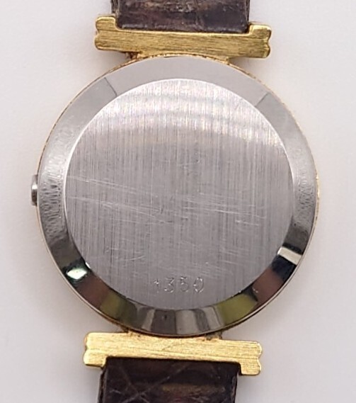 【SR-253】 OMEGA deville 1350 レディース 腕時計 クォーツ プッシュリューズ ゴールド 文字盤 アンティーク 純正尾錠 稼働品の画像3