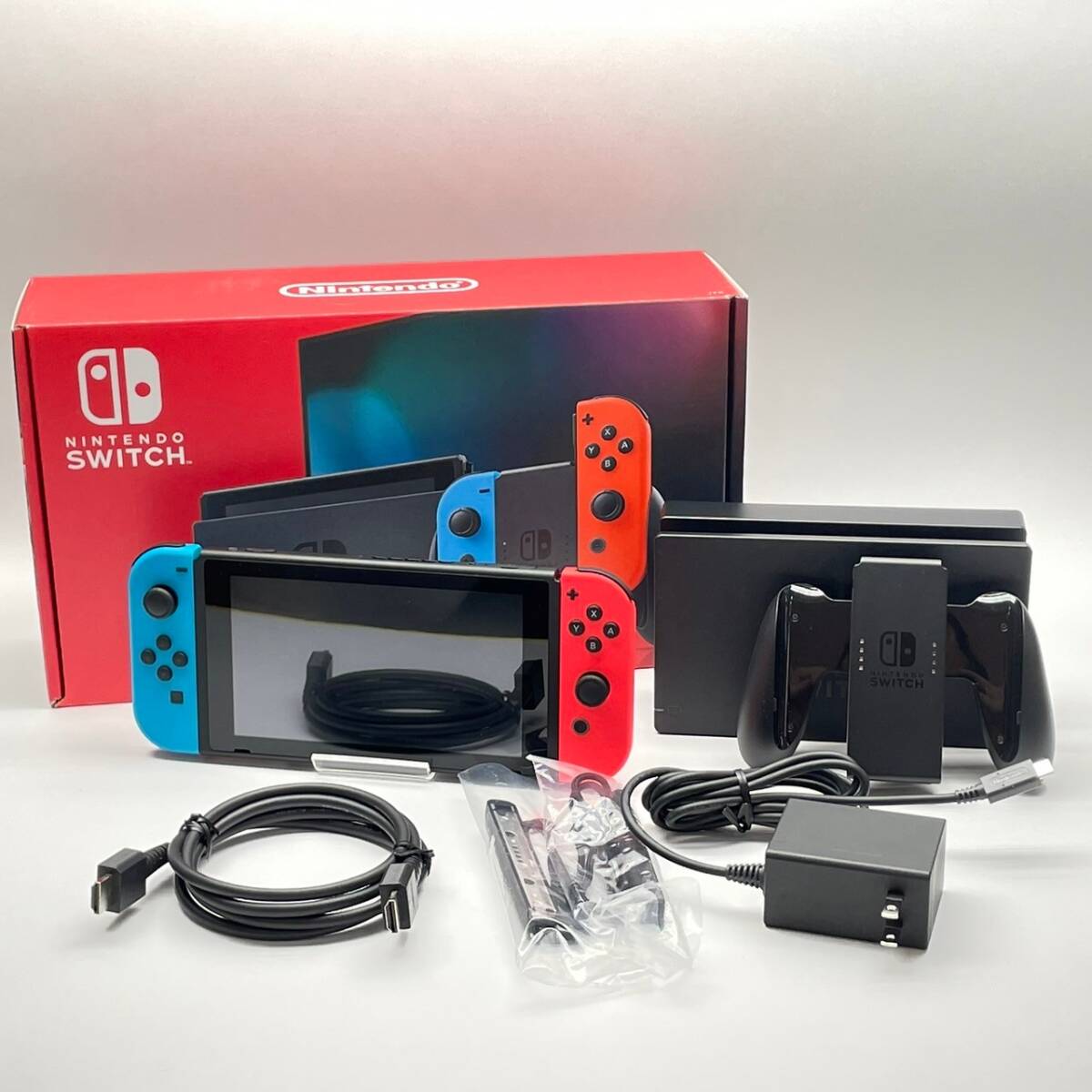 kk056 Nintendo Switch ニンテンドー スイッチ 本体 Joy-Con L/R ネオンブルー ネオンレッド HAD-S-KABAA 任天堂 ※中古の画像1