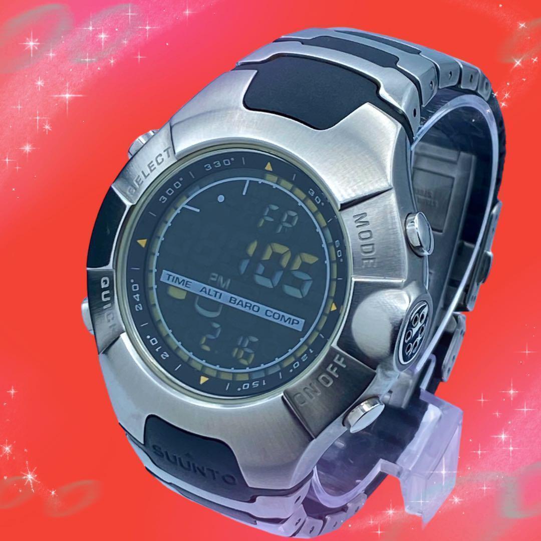 《美品 稼動品》 スント SUUNTO オブザーバー OBSERVER 防水 メンズ腕時計 デジタル クォーツ ブラック文字盤の画像1