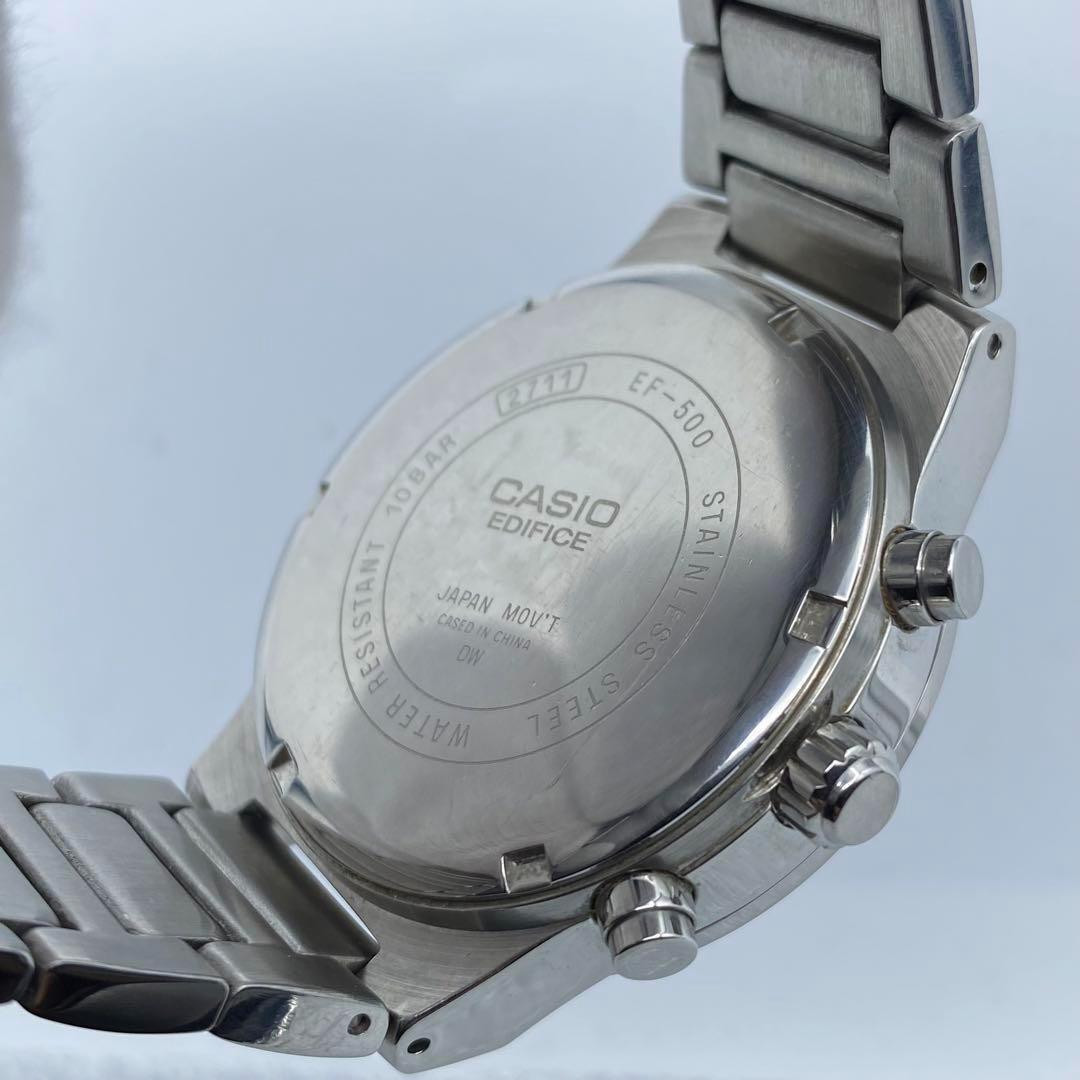 《美品 稼動品》 カシオ CASIO エディフィス EDIFICE クロノグラフ スモセコ タキメーター 防水 メンズ腕時計 クォーツ EF-500の画像5