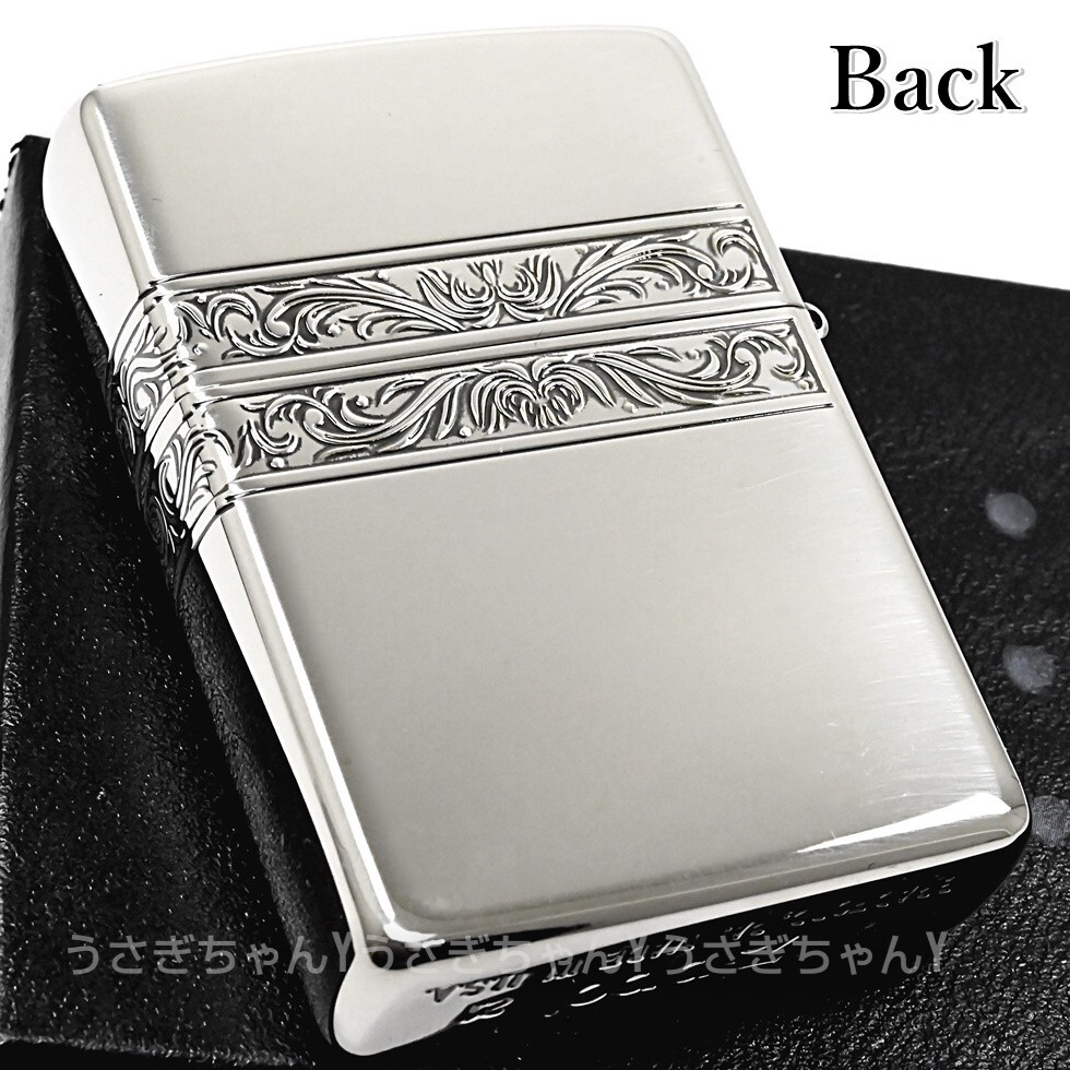 zippo☆両面加工☆3面加工☆リリーアラベスク☆シルバー古美☆ジッポ ライター_画像3