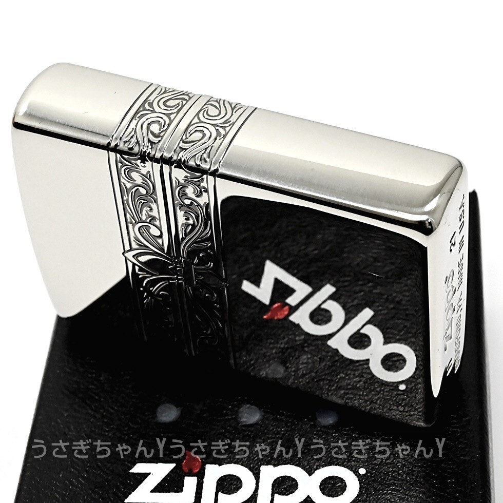 zippo☆両面加工☆3面加工☆リリーアラベスク☆シルバー古美☆ジッポ ライター_画像2