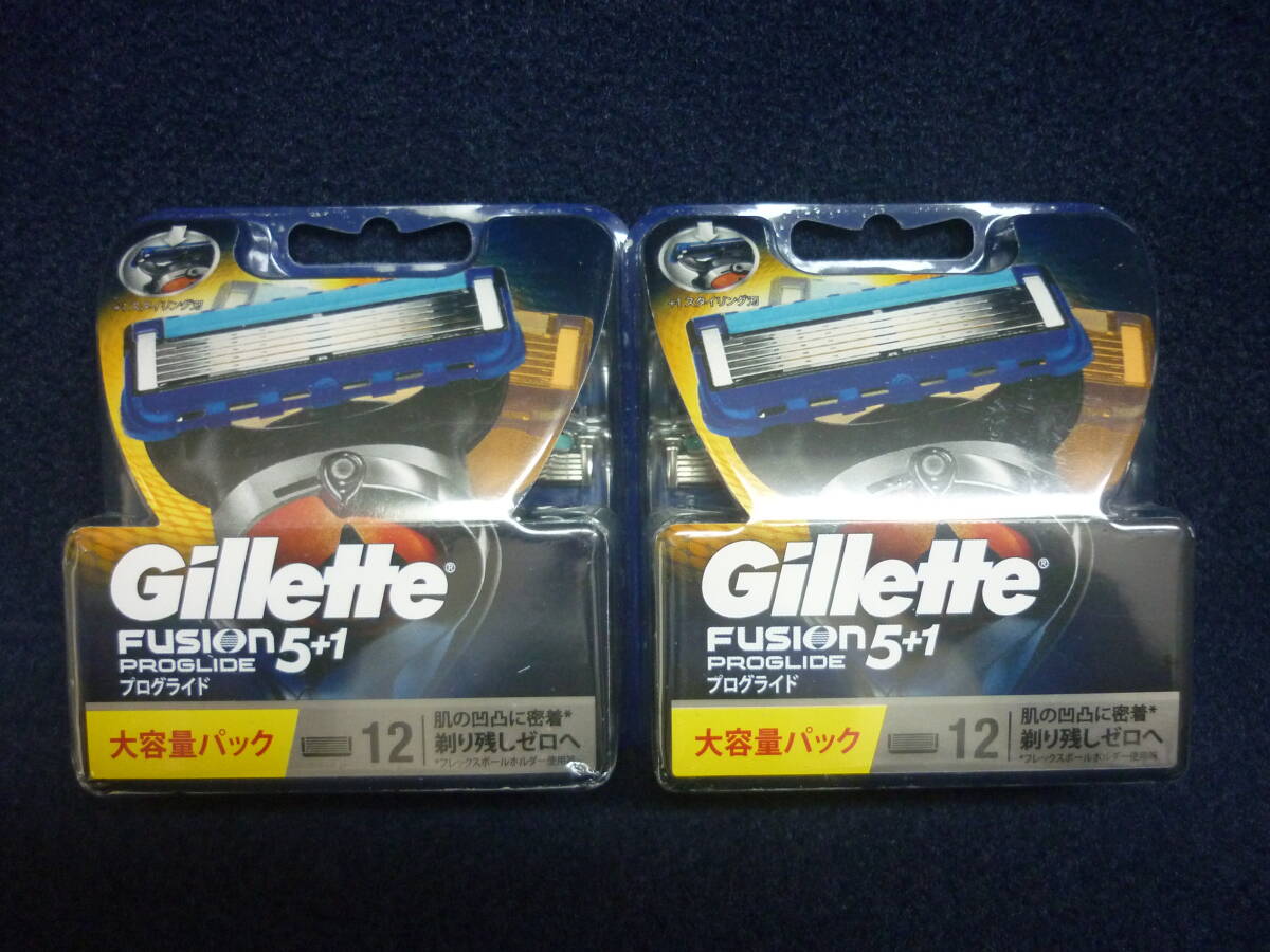 新品 送料無料 ジレット フュージョン5＋1 プログライド 替刃 12コ入×2箱 ( 替刃合計 24コ ) Gillette FUSION PROGLIDE の画像1