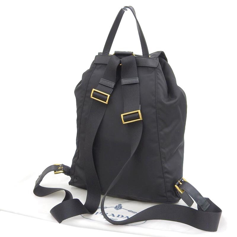  Prada PRADA robot backpack rucksack nylon leather black silver 1BZ032 used new arrival OB1739