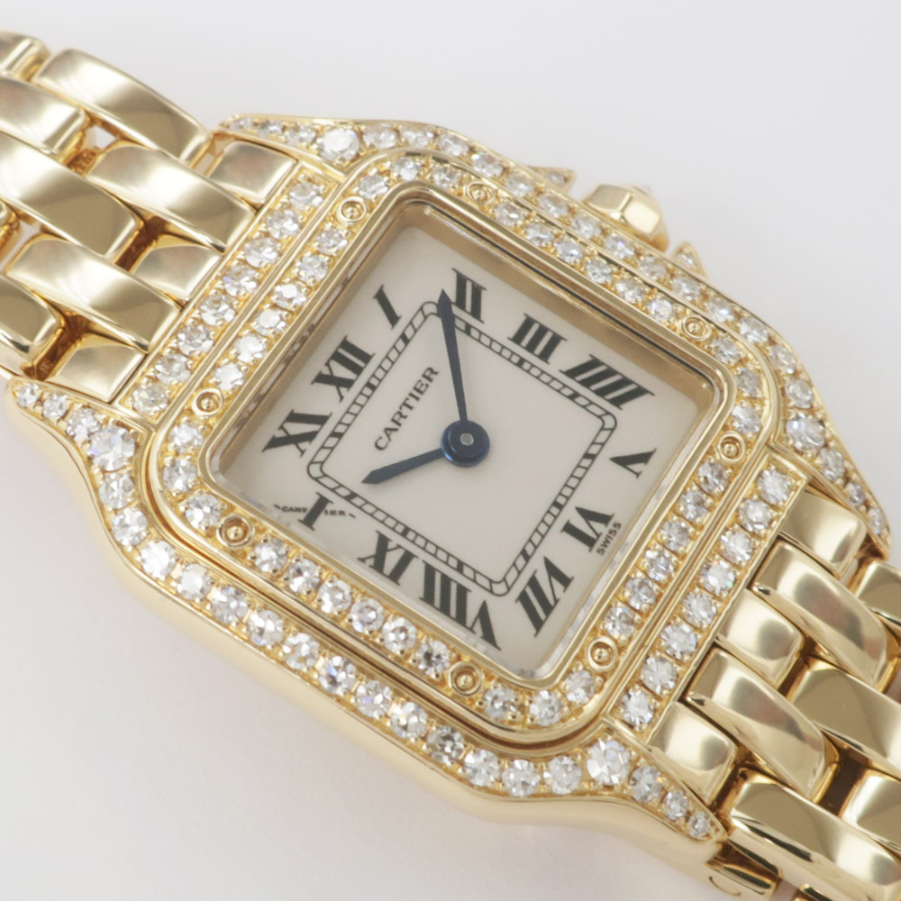 [ название восток ] Cartier хлеб tail SM WF3072B9 2 -слойный diamond 750YG чистое золото кварц женский женщина наручные часы [ с отделкой ]