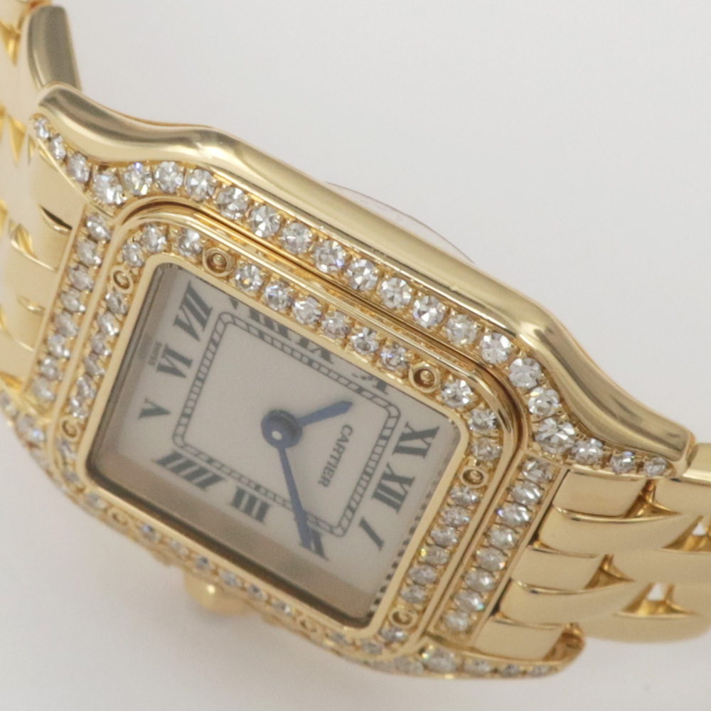 [ название восток ] Cartier хлеб tail SM WF3072B9 2 -слойный diamond 750YG чистое золото кварц женский женщина наручные часы [ с отделкой ]