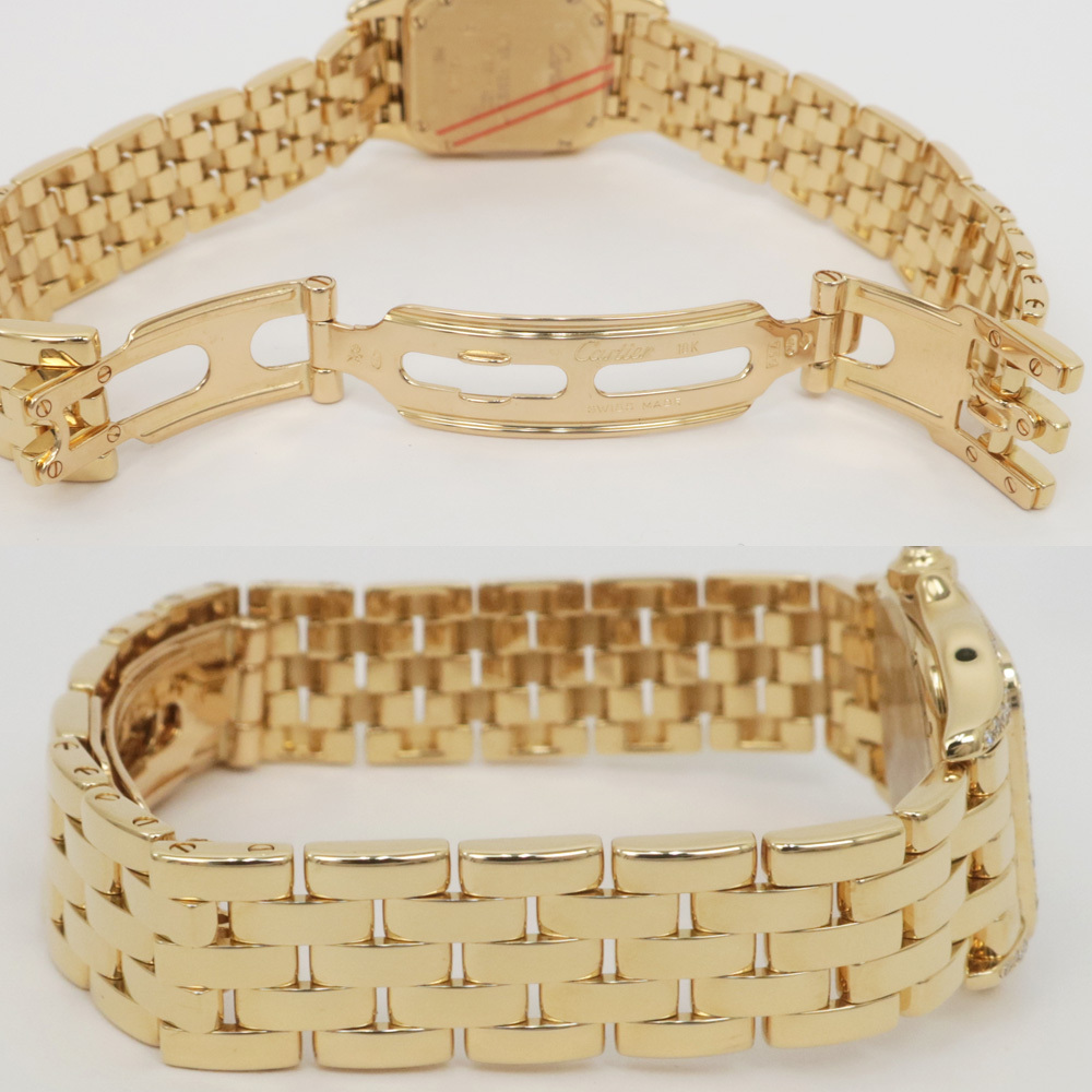 [ название восток ] Cartier хлеб tail SM WF3072B9 2 -слойный diamond 750YG чистое золото кварц женский женщина наручные часы [ с отделкой ]