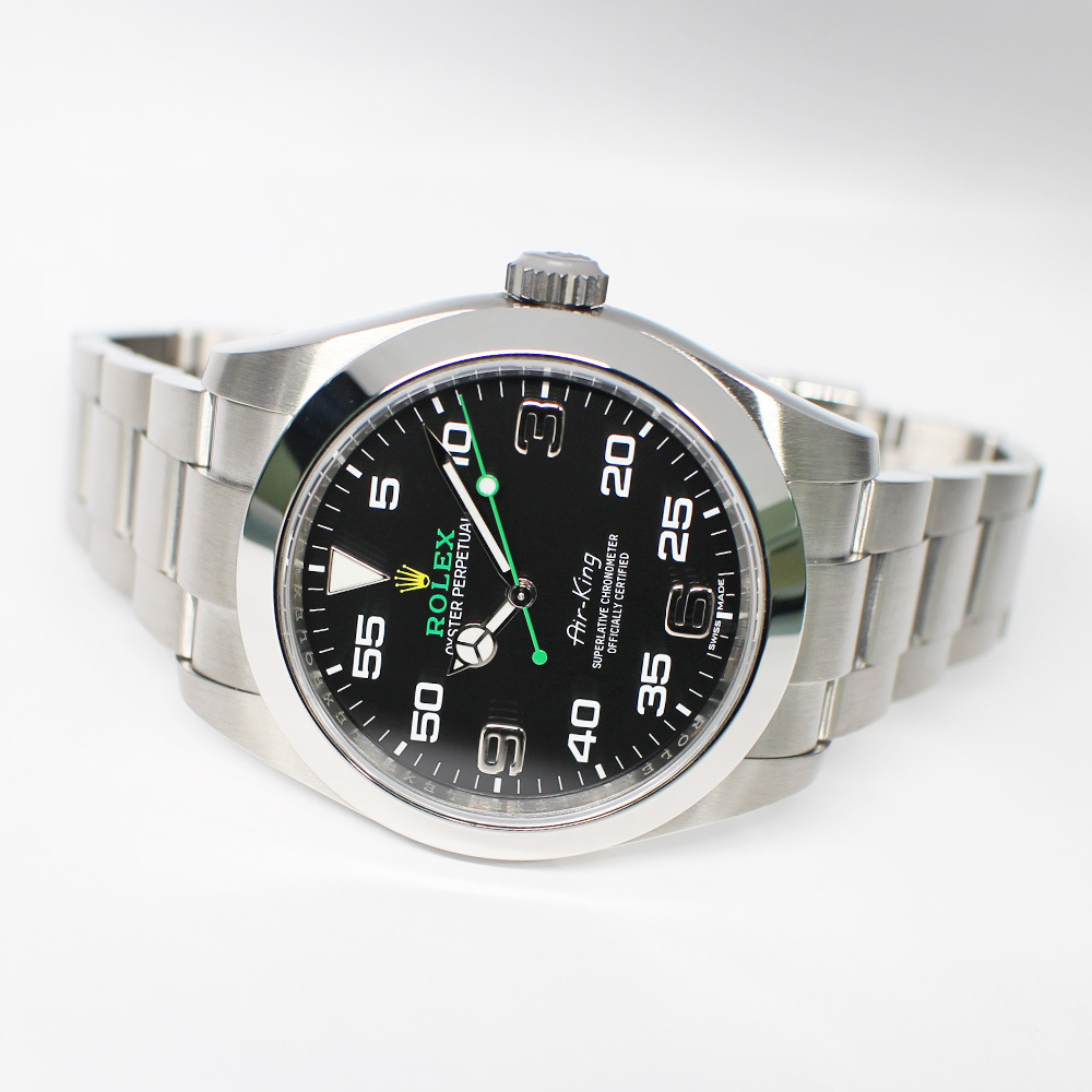 [ Nagoya ] Rolex Air King 116900 Random black self-winding watch men's written guarantee attaching .2018 year 