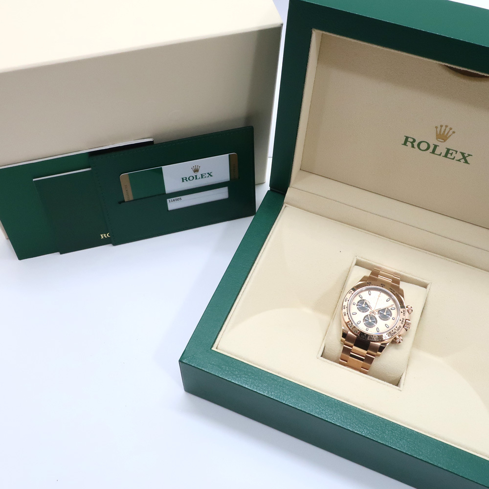 【天白】ROLEX ロレックス デイトナ 116505 K18 ピンクゴールド ピンク ブラック クロノグラフ 自動巻 メンズ 腕時計 40mm 2018年保証書_画像10