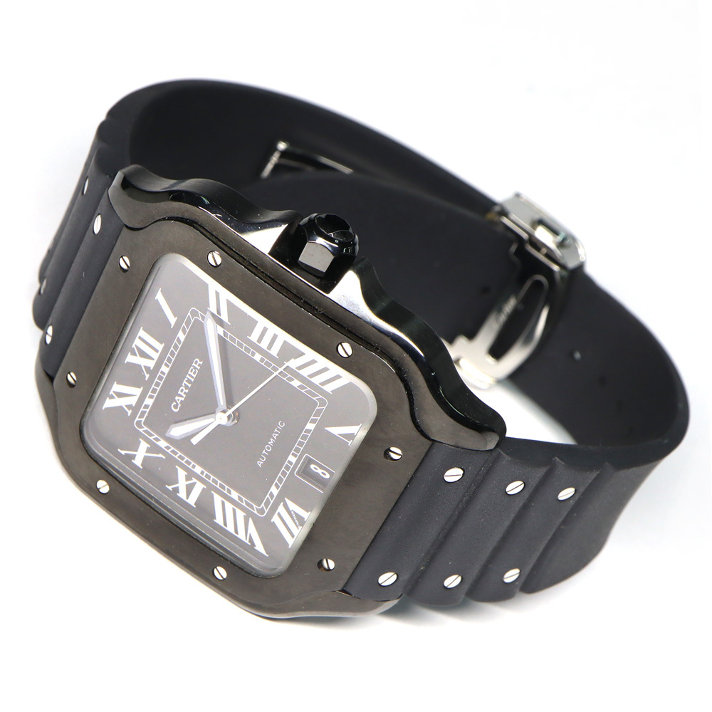 [ Nagoya ] Cartier Santos de Cartier LM WSSA0039 black SS ADLC Raver self-winding watch men's wristwatch man 