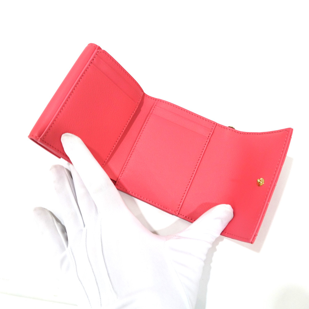 [.] Dior LADY DIOR Lotus бумажник compact kana -ju очарование эмаль женский кошелек 