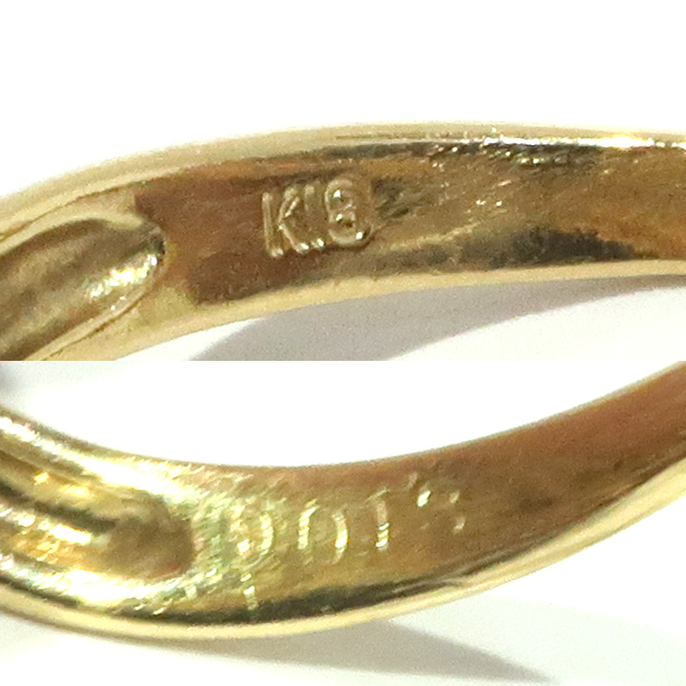 【天白】ジュエリー アクセサリー リング 指輪 K18 イエローゴールド サファイア ダイヤ 計0.18ct 14号 デザイン レディース_画像7