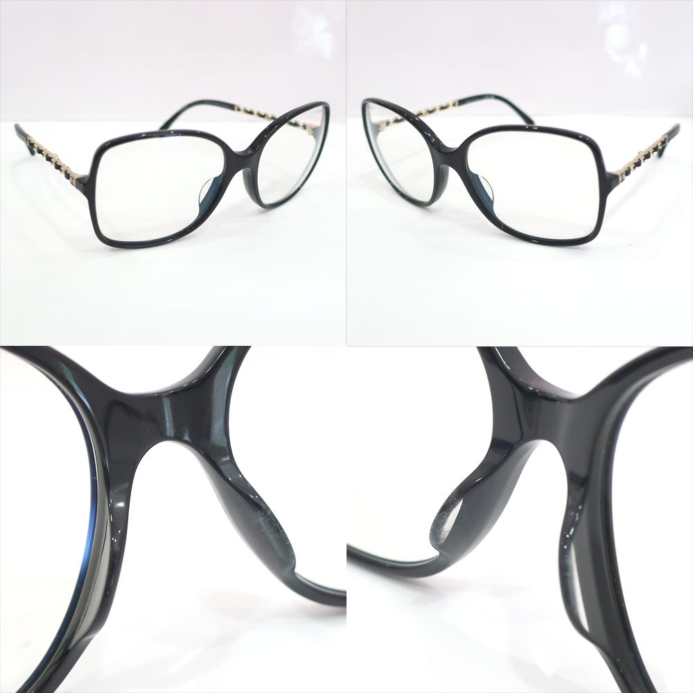 【栄】シャネル サングラス 5210-Q-A c.622/SB ブラック 黒 シャンパンゴールド金具 チェーン レディース 女性 眼鏡ケース 箱の画像4
