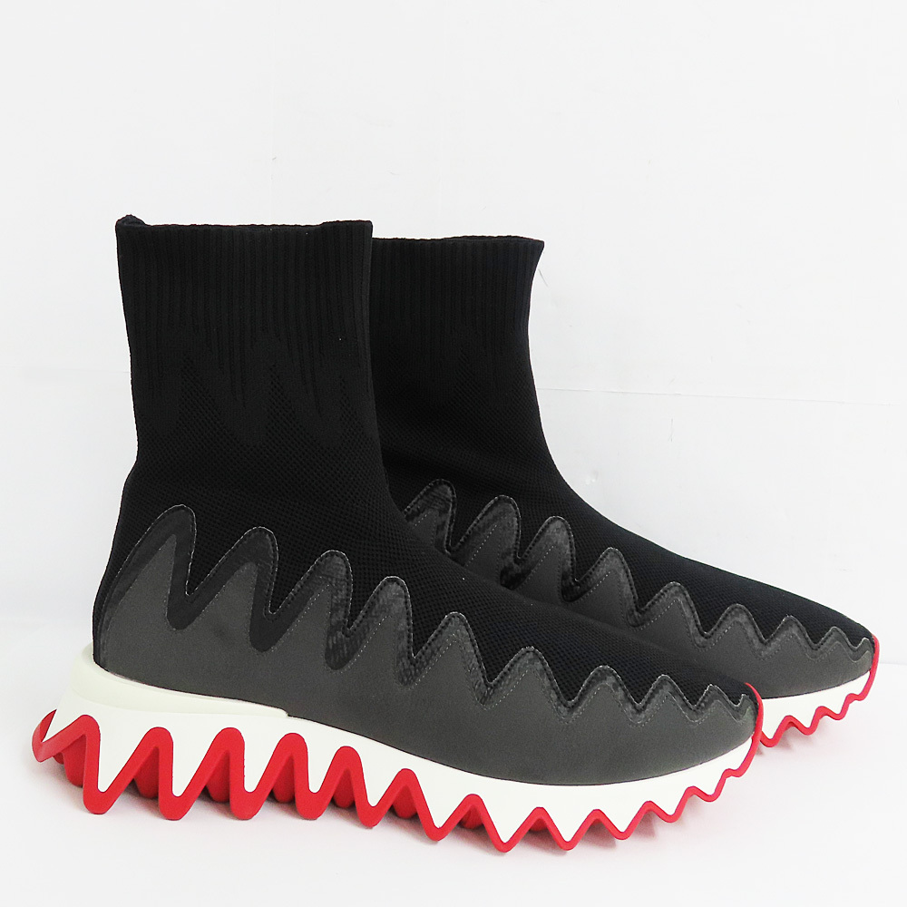 【名古屋】クリスチャンルブタン SHARKY SOCK FLAT スニーカー 38 ブラック系 マルチカラー ニット レディース_画像5