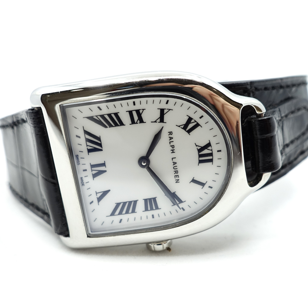 【栄】ラルフローレン スティラップ スモール RLR0010700 ホワイト文字盤 SS レザー 白 クォーツ 腕時計 レディース_画像3