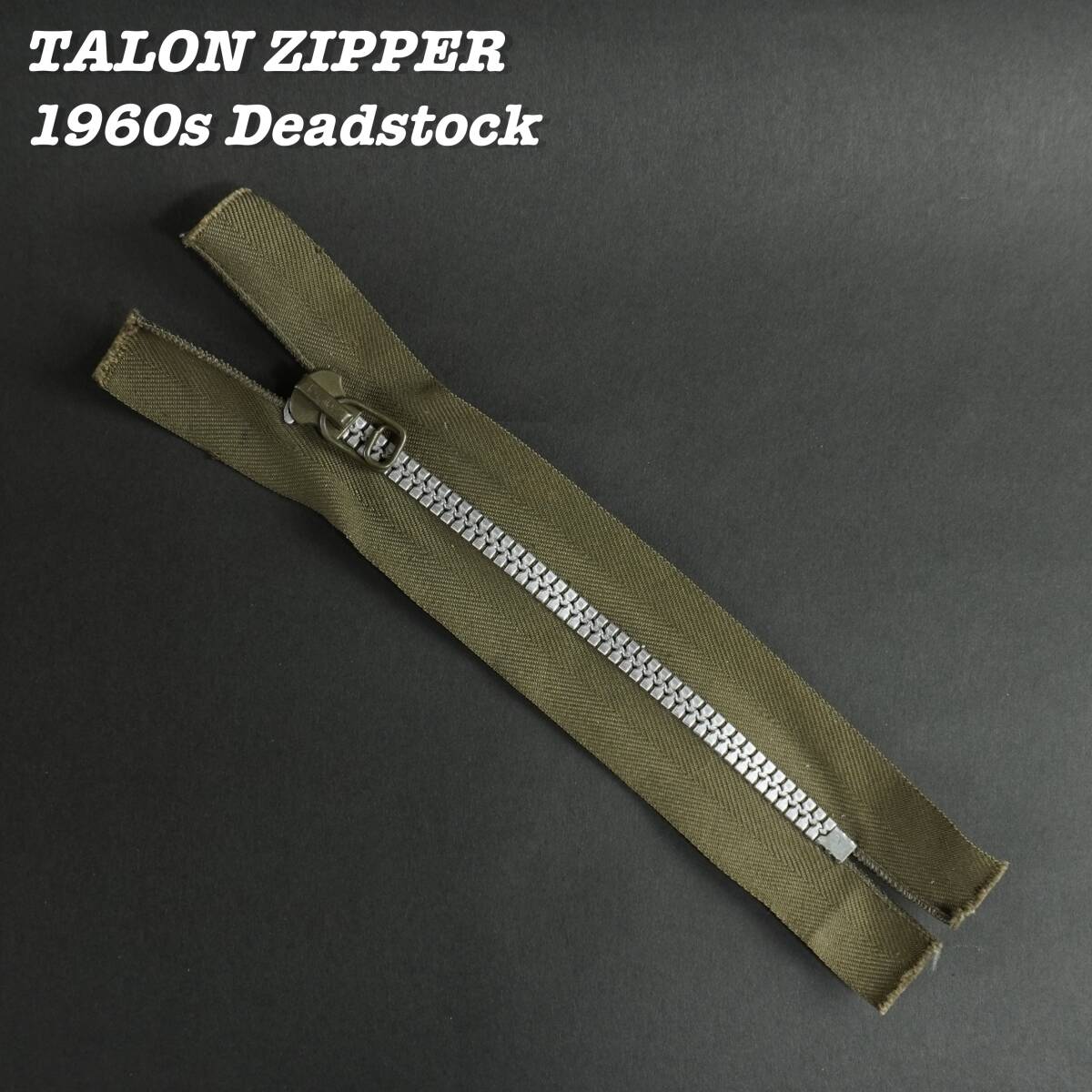TALON ZIPPER 1960s OLIVE Deadstock ⑨ Vintage Made in USA TALON ZIPPER 1960s OLIVE Deadstock ⑨ Vintage Made in USA