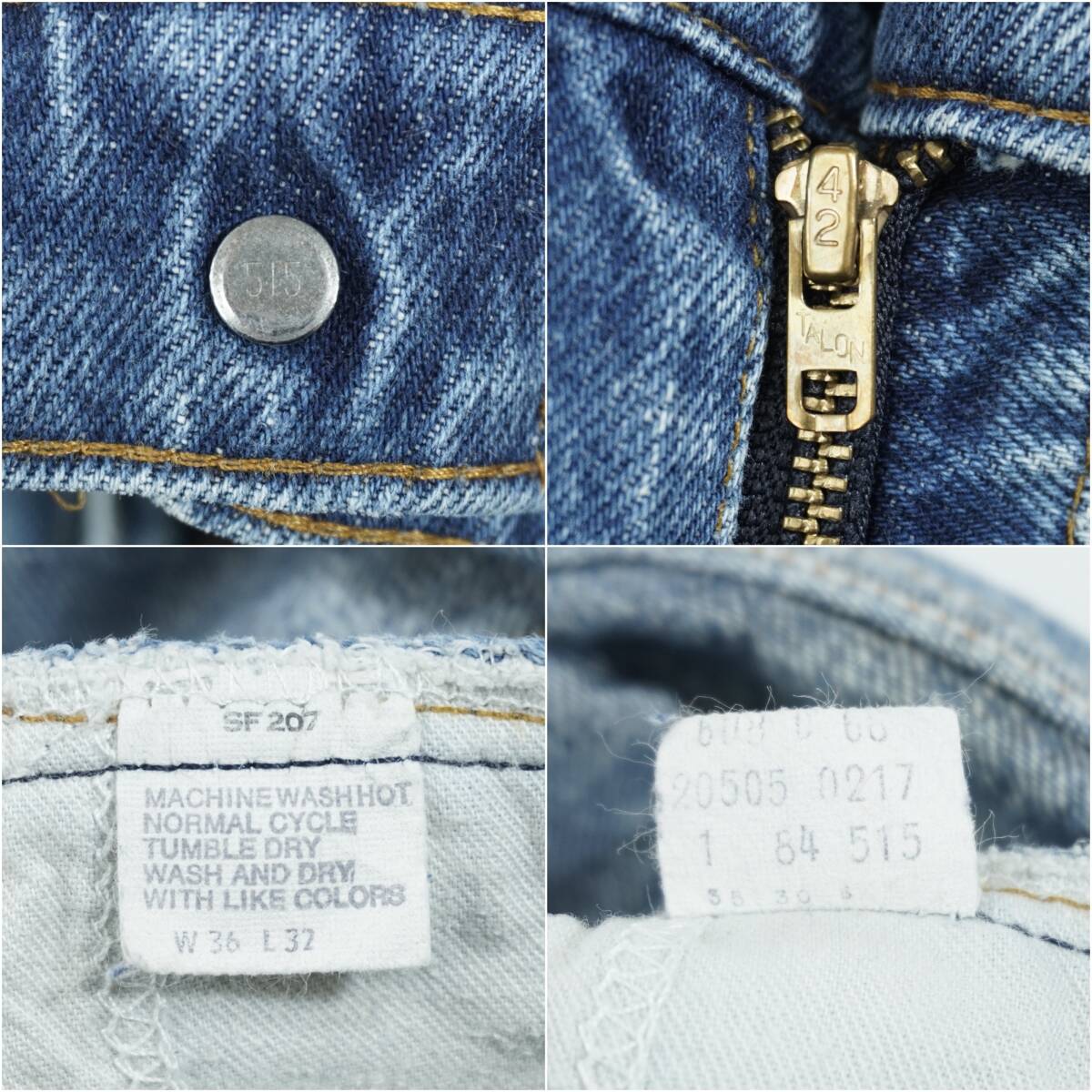 Levi's 505 INDIGO DENIM PANTS USA 1984s W36 L32 PA009 Vintage リーバイス デニムパンツ 1980年代 アメリカ製 ヴィンテージ_画像9