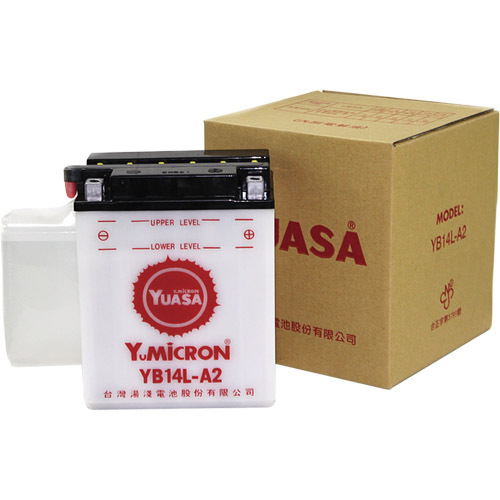 台湾ユアサ(タイワンユアサ) バイク バッテリー TYB14L-A2(YB14L-A2互換) 液同梱 液別 開放型バッテリー_画像1