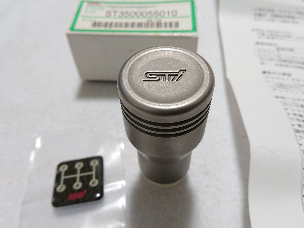 スバル STI チタン シフトノブ 5MT M12×1.25 シフトパターンエンブレム ST3500055010 レガシィBL BP などに SUBARU Titanium shift knob_画像1