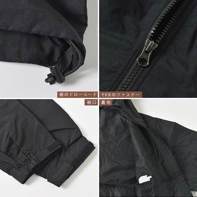 XL ノースフェイス コンパクトジャケット NP72230 黒 K ブラック THE NORTH FACE COMPACT JACKET ナイロンジャケット パーカー 送料無料の画像3