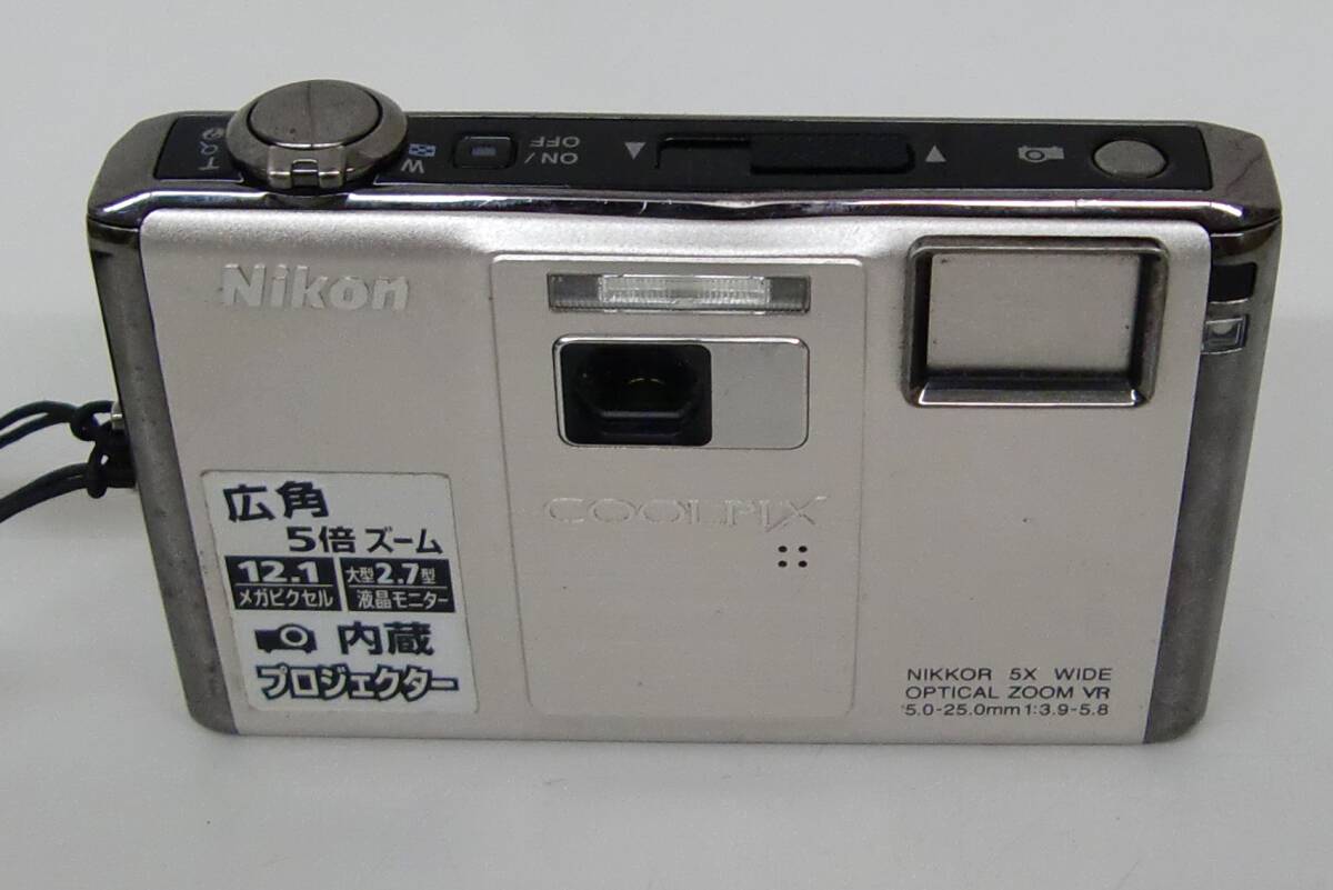 当時物＊レトロデジタルカメラ NIKON COOLPIX S1000PJ＊200M VR 5.0-25.0mm 1:3.9-5.8＊5×WIDE ＊電池 ストラップ付き＊通電 動作確認済み_画像3