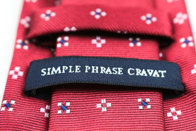 シンプルフレーズクラバット ブランド ネクタイ 小紋柄 花柄 メンズ ワインレッド SIMPLE PHRASE CRAVAT_画像4