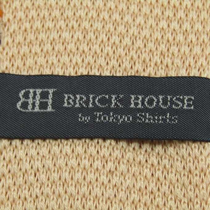 ブリックハウス ブランド ネクタイ コットン 東京シャツ ボーダー柄 ニットタイ メンズ ベージュ BRICK HOUSE_画像4