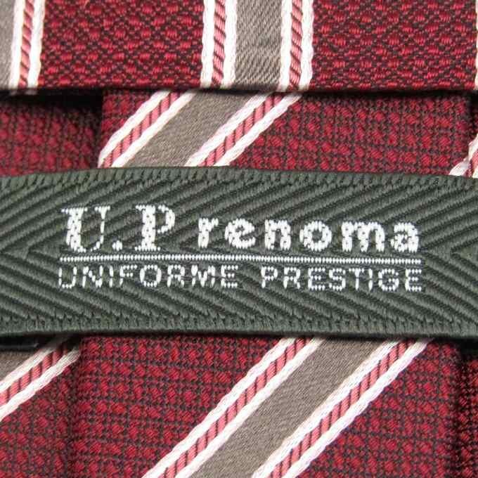  Renoma brand necktie silk stripe pattern men's red renoma