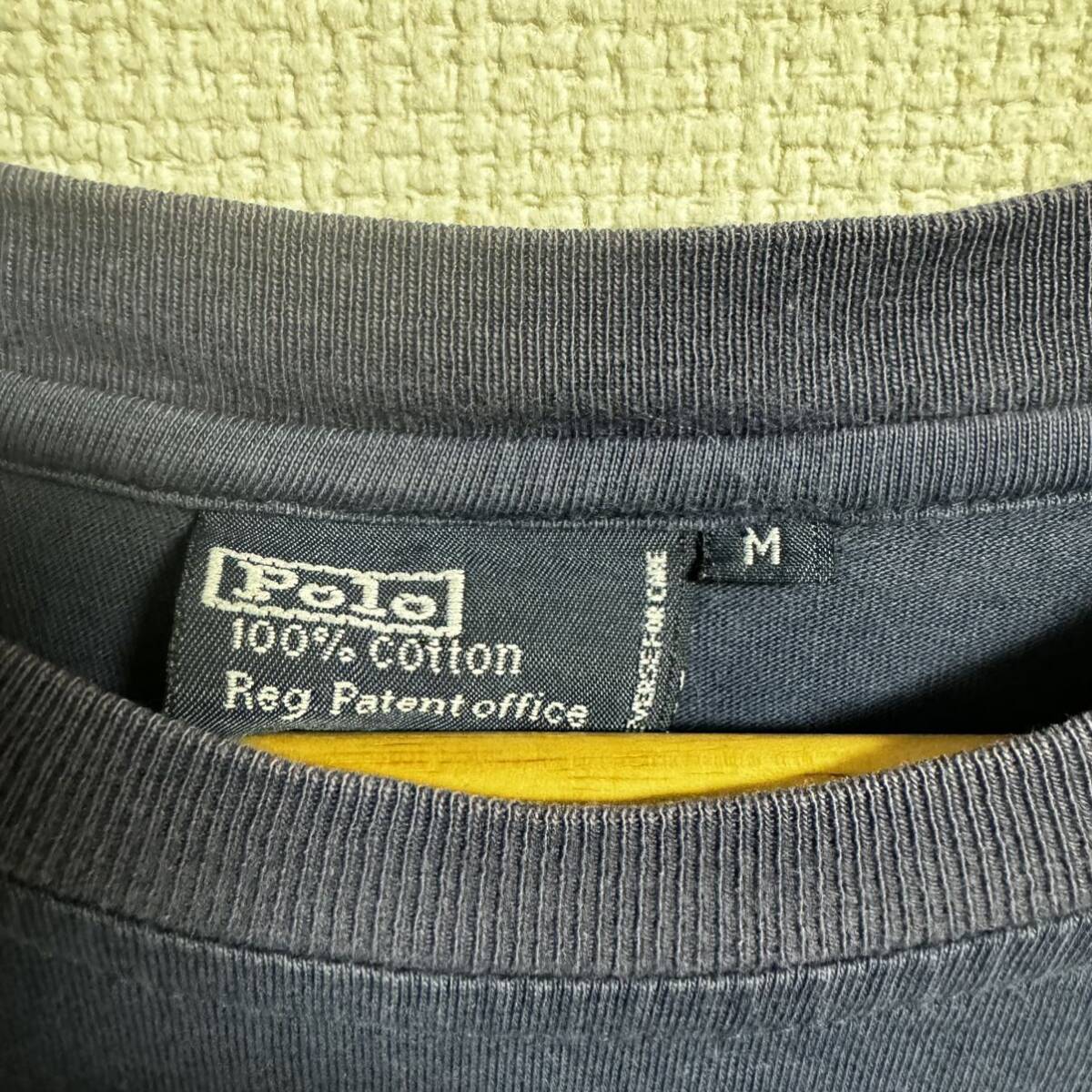 【人気古着】polo by Ralph Lauren 半袖Tシャツ ネイビー　フェード系　mサイズ