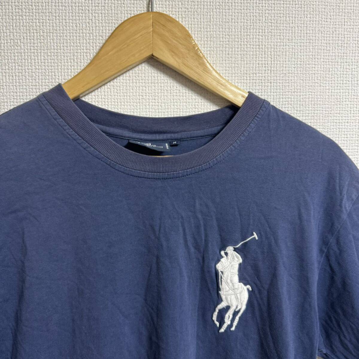 【人気古着】polo by Ralph Lauren 半袖Tシャツ ネイビー　フェード系　mサイズ